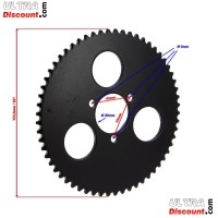 Kranz verstärkt 60 Z kleine Teilung für pocket bike ( typ 2 )