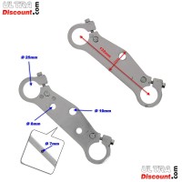 Gabelbrücke Tuning (Paar) für pocket Replik R1, chrom