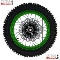 Rad hinten 12'', grün, (Spikes 12 mm) für dirt bike AGB27