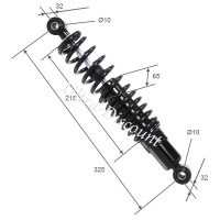 Stoßdämpfer hinten für Quad Shineray 200 ccm (330 mm) Bilder 1