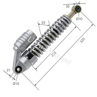 Stoßdämpfer vorn mit Gasdruck 200 ccm STIIE-B  (Grau , 320 mm)