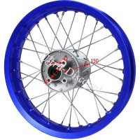 Felge hinten 12'', blau, für dirt bike (Typ 1)