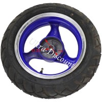 Rad hinten komplett für chinesischen Skooter (blau - typ 1)