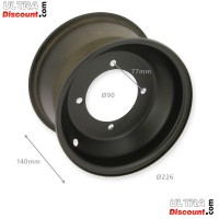 Felge hinten für Quad 200 ccm Schwarz (19x7-8) 140mm Bilder 1