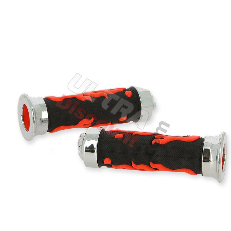 Griffe rutschfest dirt bike Flamme (rot - schwarz) Typ 3 200cc H2O, Ersatz Chinese Quad 200ccm