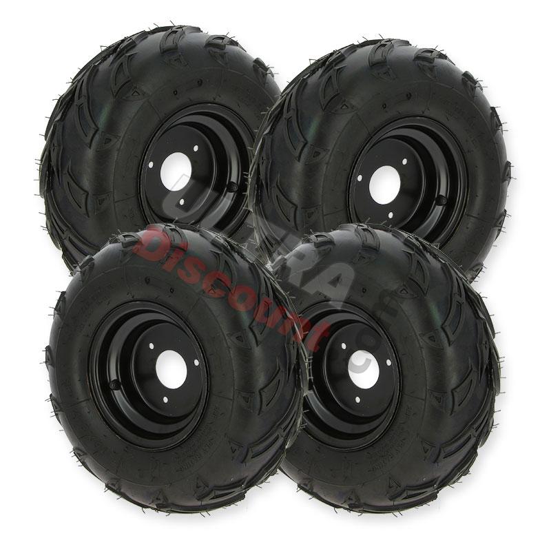 Satz 4 Räder 16x8-7 komplett für Mini Quad Bigfoot, Teile ATV 110cc - 125cc Satz 4 Räder 16x8-7 komplett für Mini Quad Bigfoot, Teile ATV 110cc - 125cc