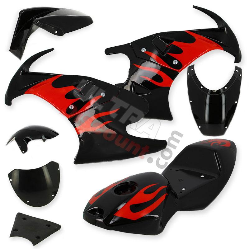 Verkleidung für pocket bike 47-49 ccm (schwarz-Rot), Ersatzteile Pocket bike