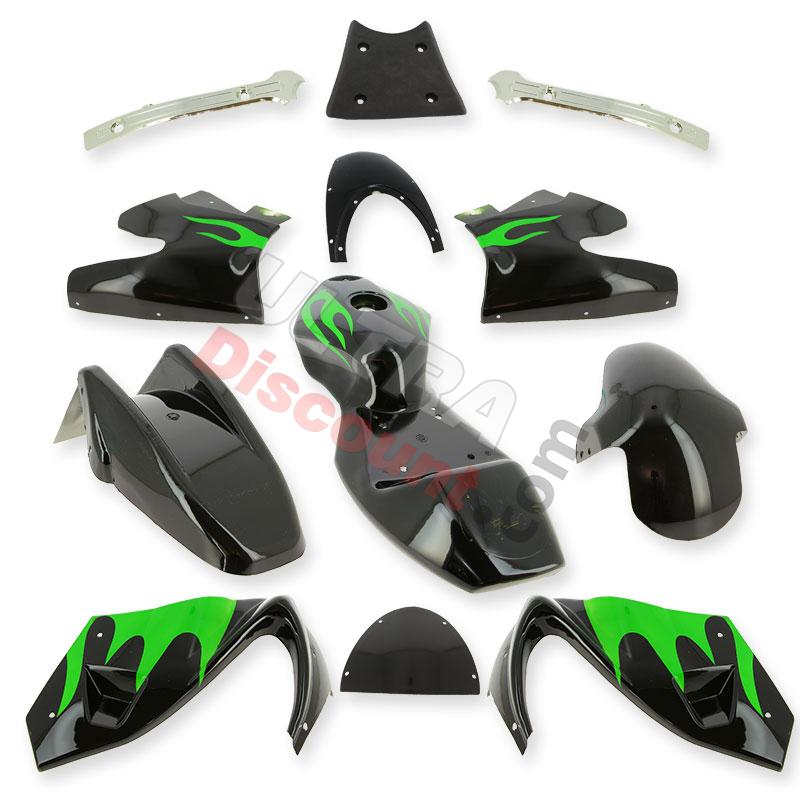 Verkleidung für pocket bike 47-49 ccm (schwarz-Grün), Ersatzteile Pocket bike