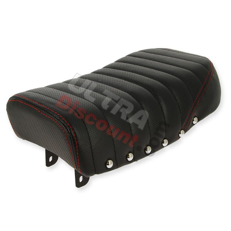 Sitzbank aus Leder Schwarz Rot für Monkey 50 ccm bis 125 ccm (Typ 4), Teile Monkey - Gorilla Sitzbank aus Leder Schwarz Rot für Monkey 50 ccm bis 125 ccm (Typ 4), Teile Monkey - Gorilla