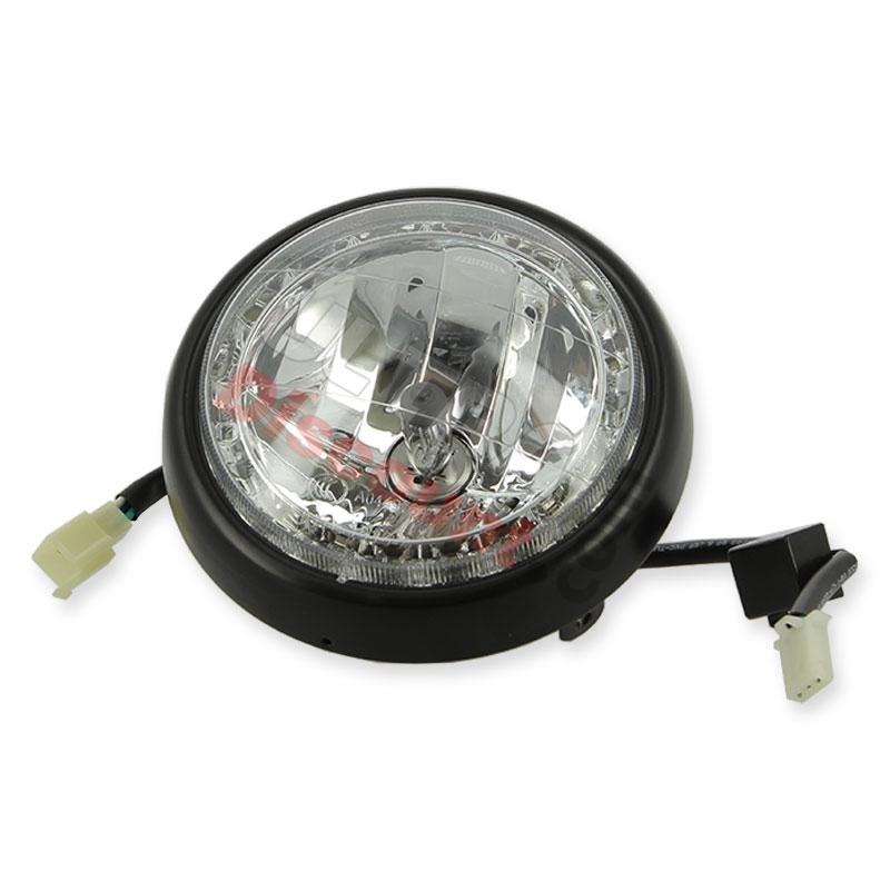 Frontscheinwerfer LED Schwarz für Dax Skyteam Skymax 50-125cc Euro4, Teile Dax Skymax