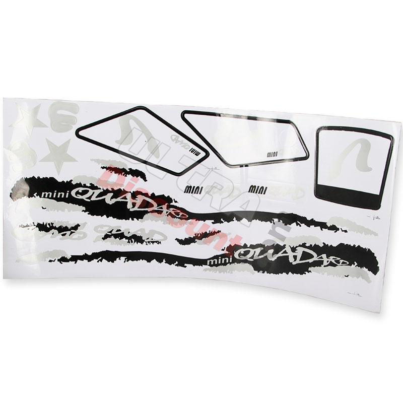 Dekor-Set pocket atv, weiß schwarz, Pocket quad Teile Dekor-Set pocket atv, weiß schwarz, Pocket quad Teile
