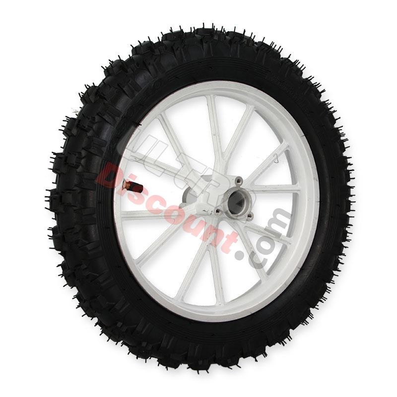 Komplettes Hinterrad Weiß für Pocket bike cross (10'', Typ 2), Pocket Cross Teile