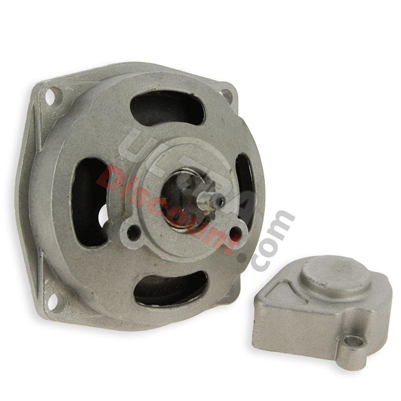 Kupplungsglocke + Gehäuse + 7 Zahn Ritzel (kleine Kettenteilung), Ersatzteile Pocket bike