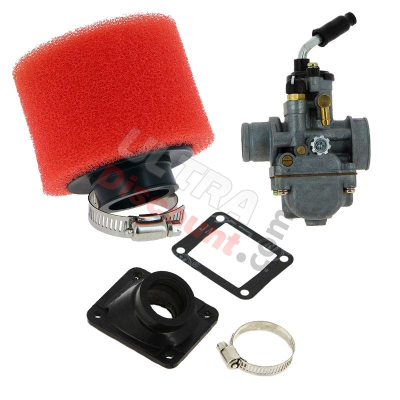 Vergaser 19 + Filter (rot) für Pocket Polini 911, Teile Pockets Polini 911 GP3