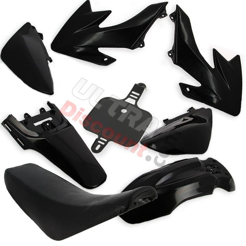 Verkleidung anbringend dirt bike CRZ + Sitzbank, schwarz, Ersatzteile Dirt bike