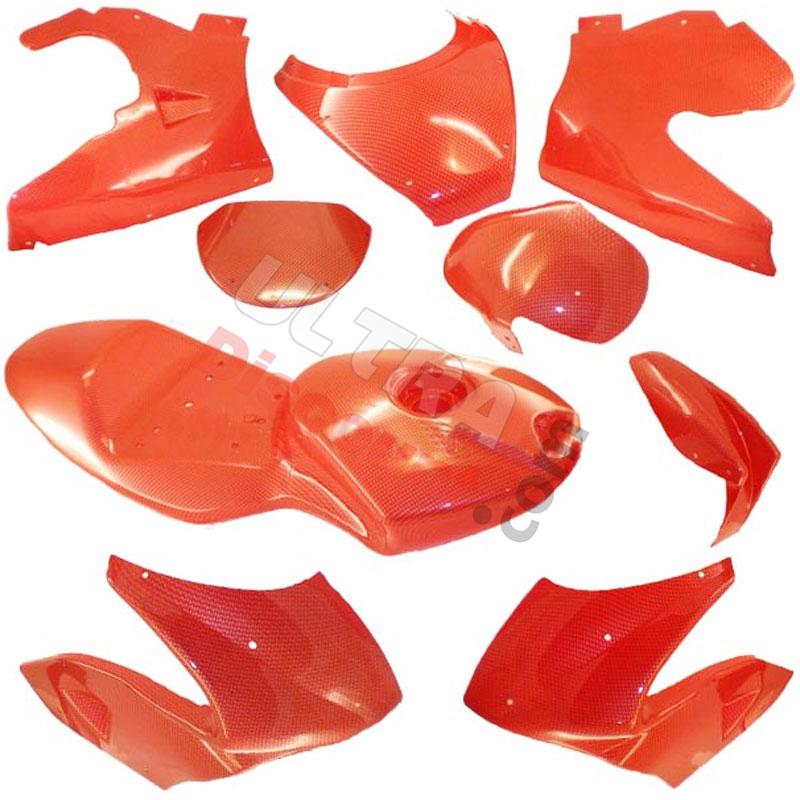 Verkleidung Kohlenfaser, rot, Sonderausgabe für pocket bike 47-49 ccm, Ersatzteile Pocket bike Verkleidung Kohlenfaser, rot, Sonderausgabe für pocket bike 47-49 ccm, Ersatzteile Pocket bike
