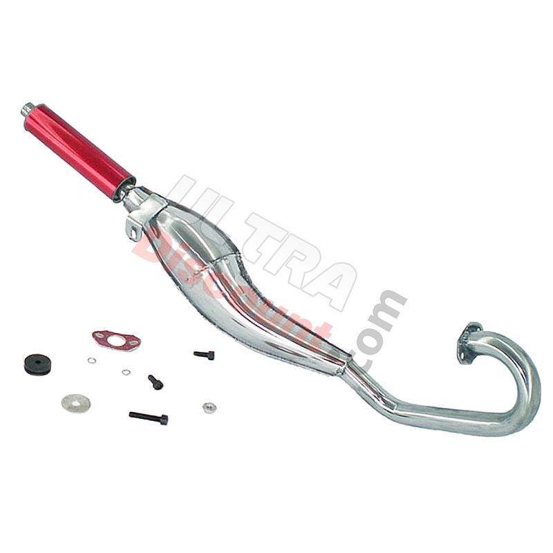 Auspuff Tuning Edelstahl, rot, (Typ 2) für pocket bike, Ersatzteile Pocket bike