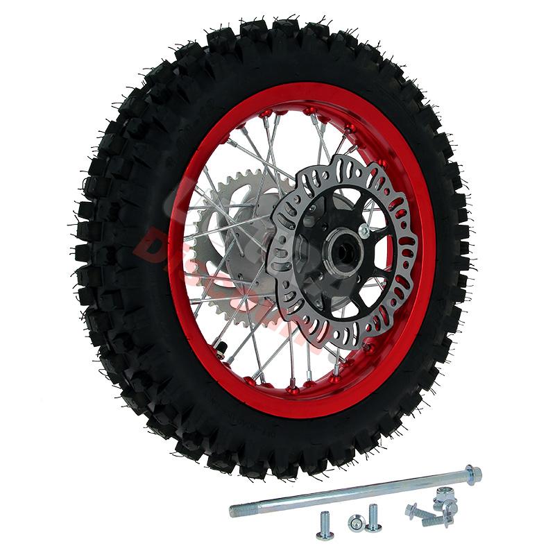 Rad hinten 12'', rot, (Spikes 12 mm) für dirt bike AGB27, Ersatzteile Dirt bike