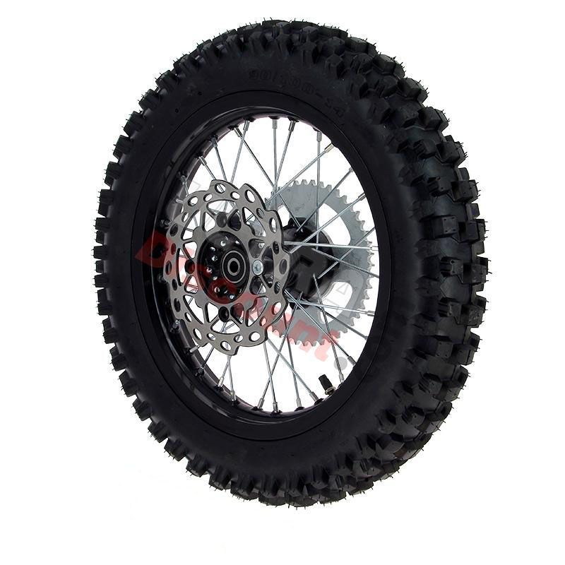Rad hinten komplett 14', schwarz, für dirt bike AGB30, Ersatzteile Dirt bike