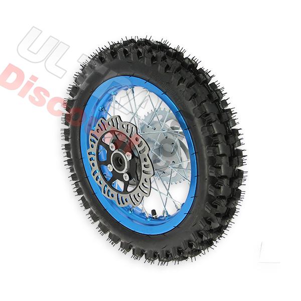 Rad hinten 12'', blau, (Spikes 12 mm) für dirt bike AGB27, Ersatzteile Dirt bike