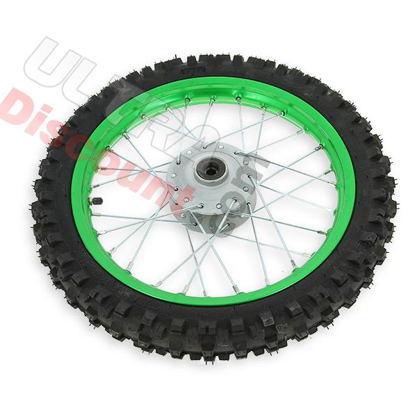 Rad vorn 14'', grün, Spikes 10 mm, für dirt bike AGB27, Ersatzteile Dirt bike