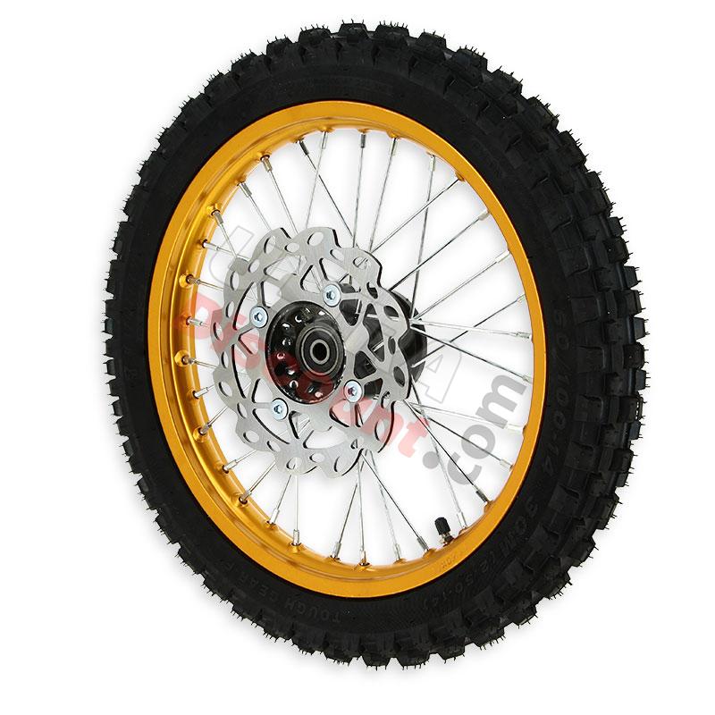 Rad vorn komplett 14'', gold, für dirt bike AGB29, Ersatzteile Dirt bike