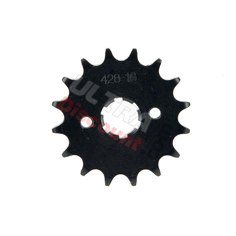 Ritzel, verstärkt, 16 Zähne für dirt bike (428 : Ø:20mm), Ersatzteile Dirt bike Ritzel, verstärkt, 16 Zähne für dirt bike (428 : Ø:20mm), Ersatzteile Dirt bike