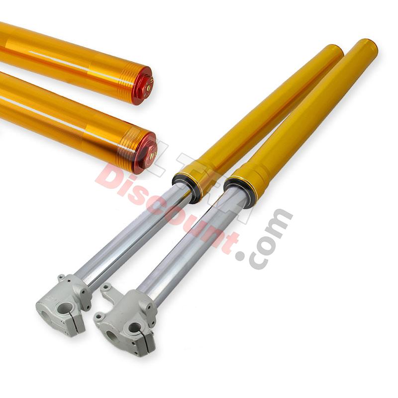 Gabelholme Qualitätsprodukt 800mm, doppelte Einstellung, 12/20mm Radachsen - Gold, Ersatzteile Dirt bike