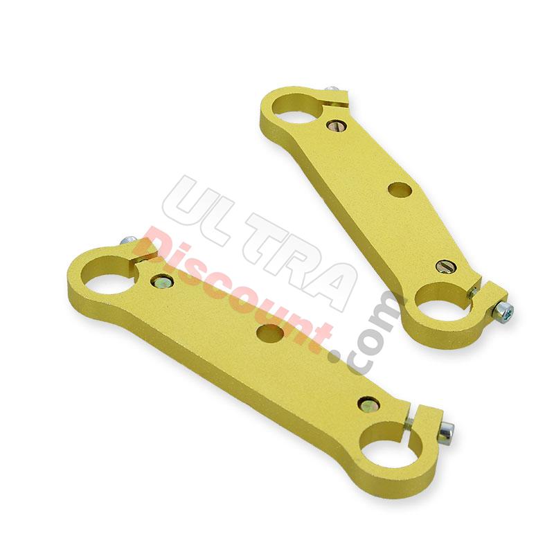 Gabelbrücke Tuning (Paar) für pocket bike, gold, Ersatzteile Pocket bike Gabelbrücke Tuning (Paar) für pocket bike, gold, Ersatzteile Pocket bike