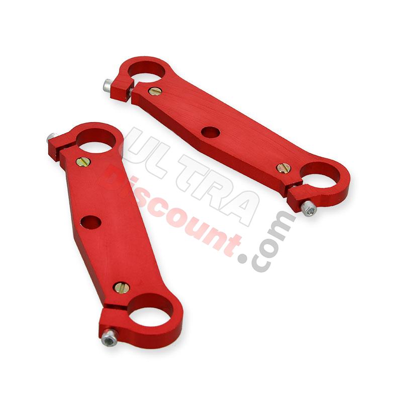 Gabelbrücken Tuning (Paar) für pocket bike, rot, Ersatzteile Pocket bike Gabelbrücken Tuning (Paar) für pocket bike, rot, Ersatzteile Pocket bike