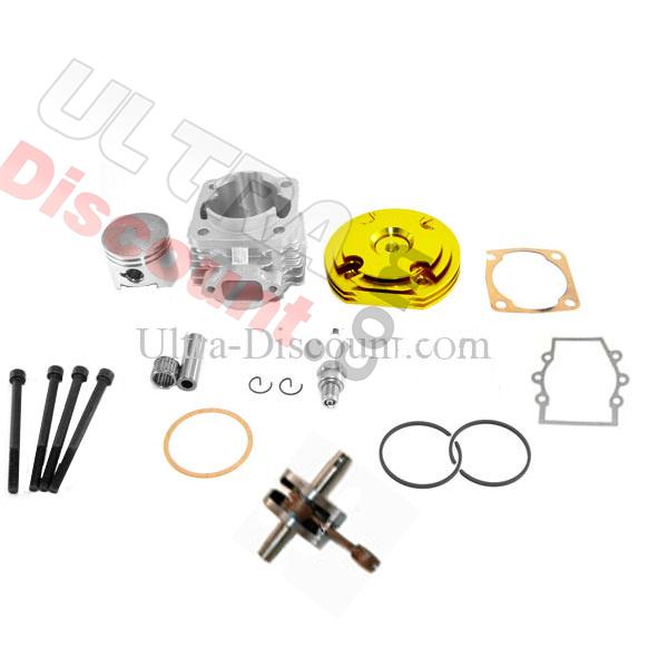 Kit 53 ccm 4 Schleusen + Kurbelwelle Racing Achse 10 mm (Typ B gold), Ersatzteile Pocket bike