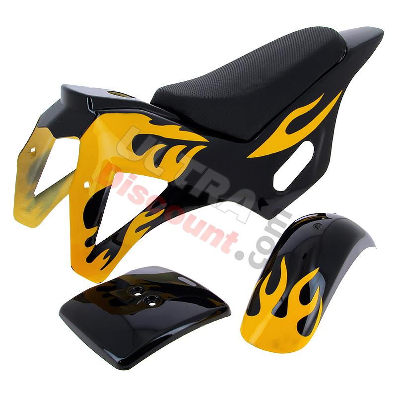 Verkleidung pocket bike cross (Schwarz - Gelb, Typ 1), Pocket Cross Teile Verkleidung pocket bike cross (Schwarz - Gelb, Typ 1), Pocket Cross Teile