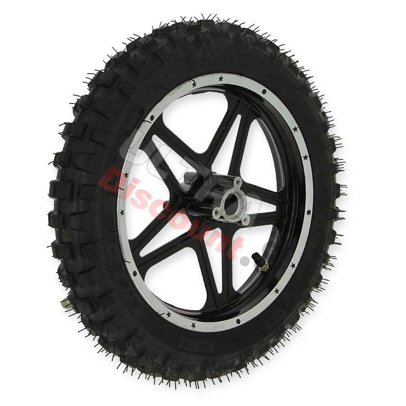 Komplettes Hinterrad shwarz für Pocket bike cross (10'', Typ 1), Pocket Cross Teile