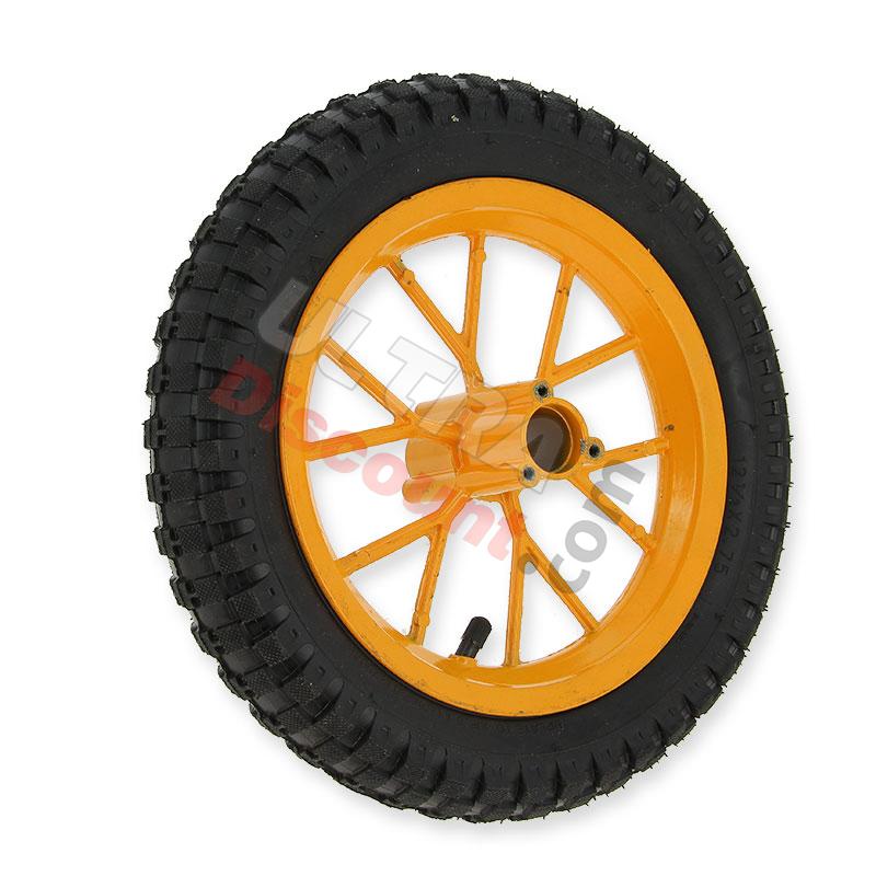 Komplettes Hinterrad für Pocket bike cross (8'' Gelb), Pocket Cross Teile