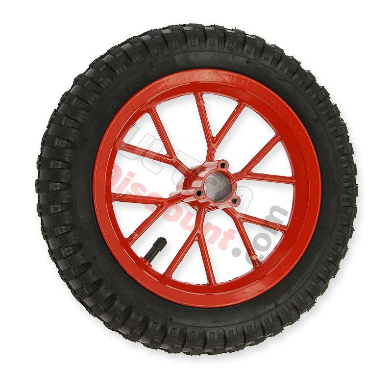 Komplettes Hinterrad für Pocket bike cross (8'' rot), Pocket Cross Teile