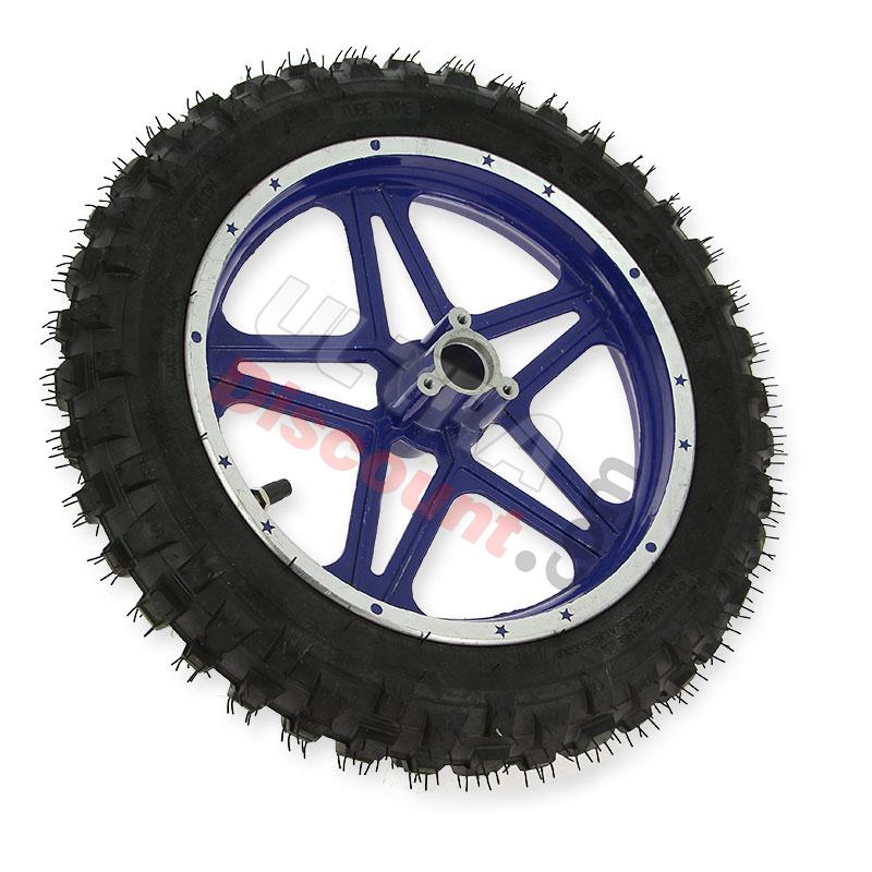 Komplettes Hinterrad blau für Pocket bike cross (10'', Typ 1), Pocket Cross Teile