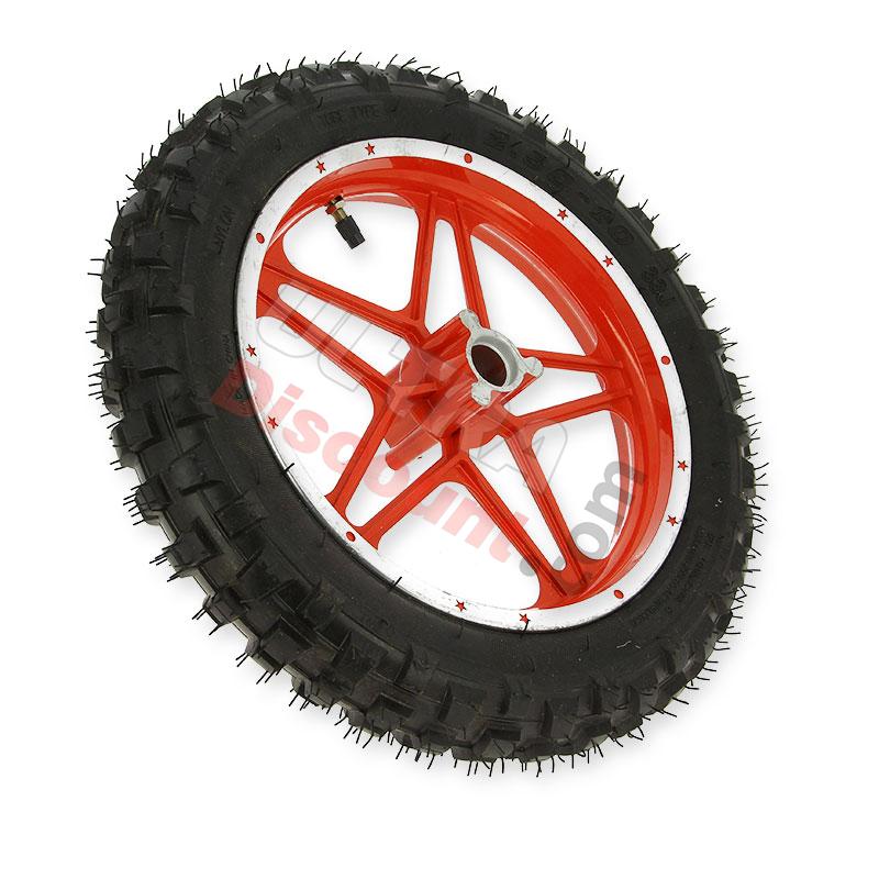 Vorderrad komplett rot für Pocket bike cross (10'', Typ 1), Pocket Cross Teile