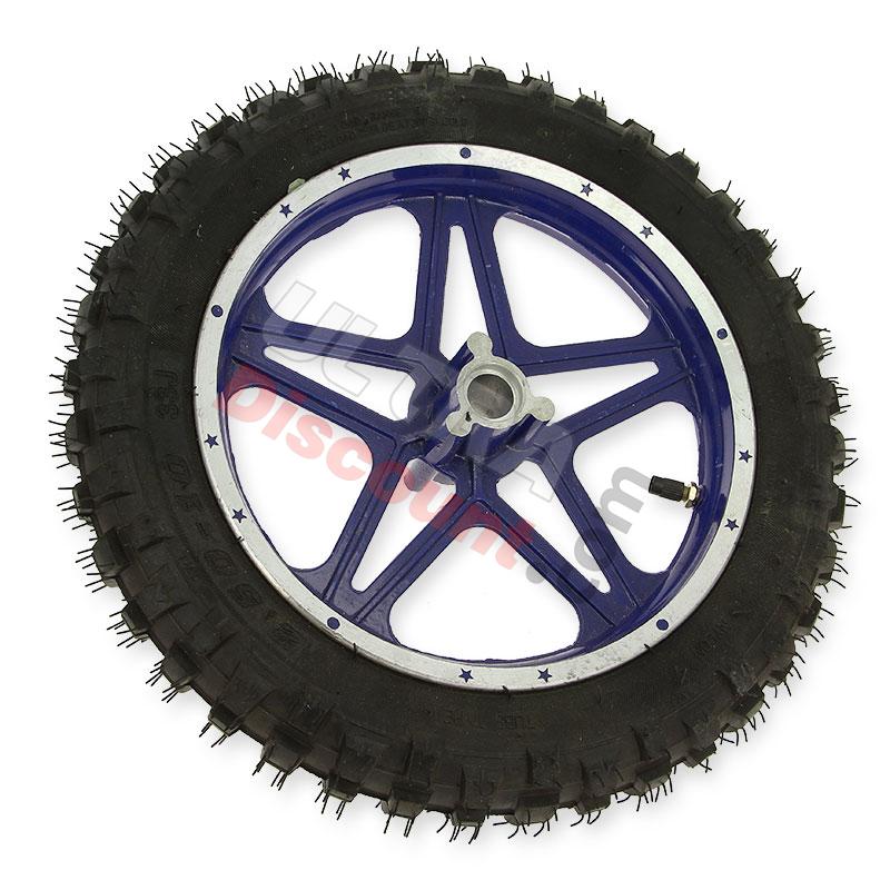 Vorderrad komplett blau für Pocket bike cross (10'', Typ 1), Pocket Cross Teile