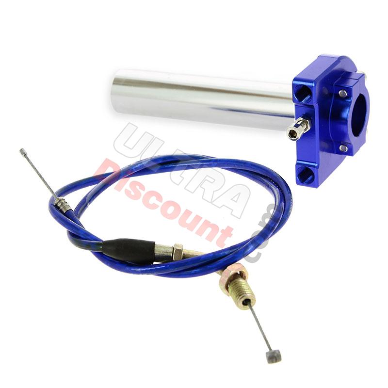 Griff - Gasgriff (schnell), blau, Qualitätsprodukt + Kabel, Pocket Cross Teile