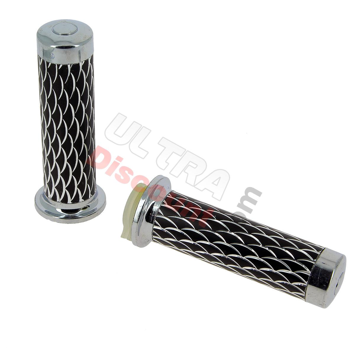 Griff Schuppenmuster, schw-silber, Pocket Cross Teile