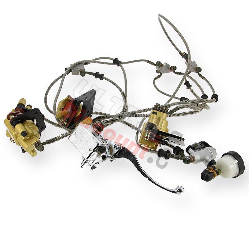 Hydraulische Bremsen-Satz komplett für Quad Spy Racing 350cc F3, Teile ATV SPY350F3 Hydraulische Bremsen-Satz komplett für Quad Spy Racing 350cc F3, Teile ATV SPY350F3