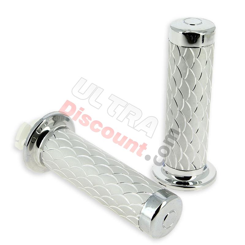 Griff Schuppenmuster, silber, Teile Pocket Bike ZPF