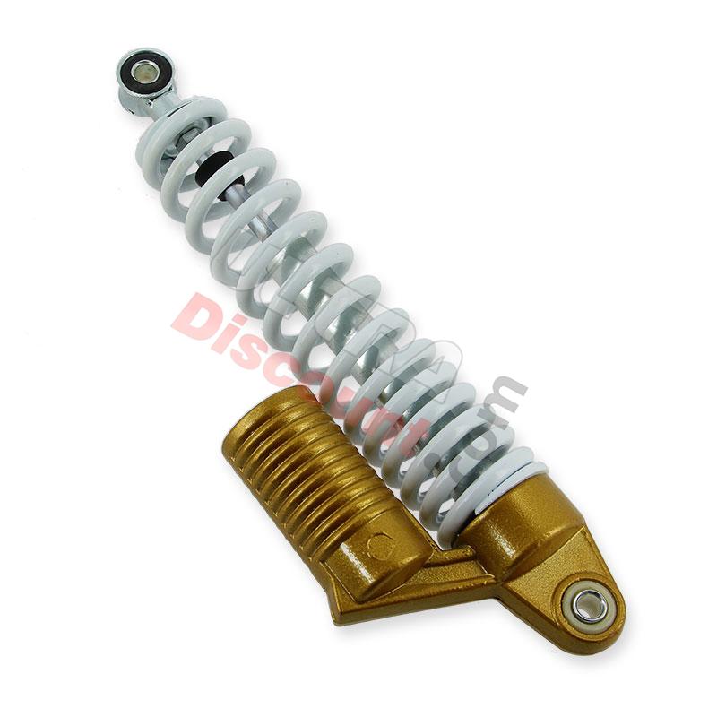 Stoßdämpfer vorn mit Gasdruck 200 ccm (320 mm) Weiß und Gold, Ersatz Chinese Quad 200ccm Stoßdämpfer vorn mit Gasdruck 200 ccm (320 mm) Weiß und Gold, Ersatz Chinese Quad 200ccm