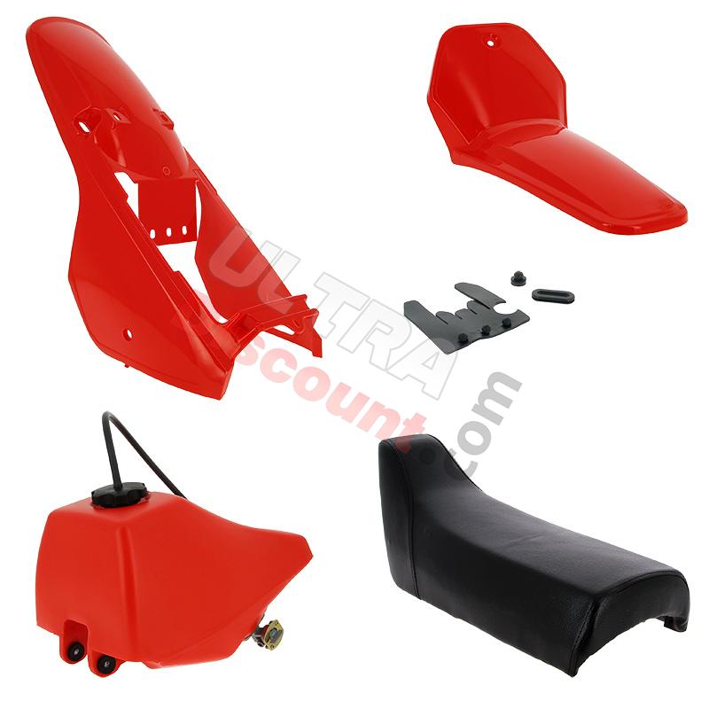 Verkleidung komplett für Yamaha PW80 (Rot), Ersatzteile YAMAHA PW80
