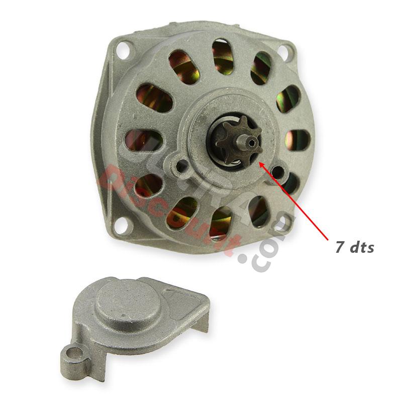 Kupplungsglocke + Gehäuse + 7 Z Ritzel für TF8, Teile Pockets Supermoto