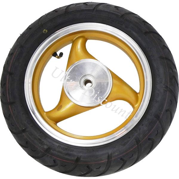Rad hinten komplett für chinesischen Skooter (Gold - typ 2), Chinesische Motorroller Teile Rad hinten komplett für chinesischen Skooter (Gold - typ 2), Chinesische Motorroller Teile