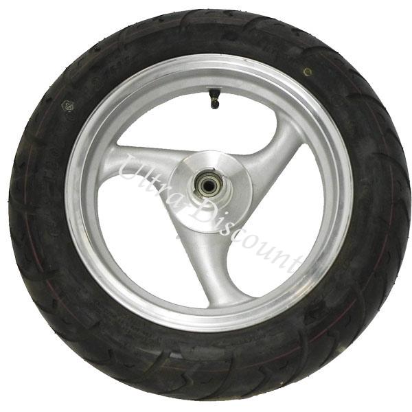 Rad vorn komplett für chinesischen Skooter (Silber - typ 3), Chinesische Motorroller Teile