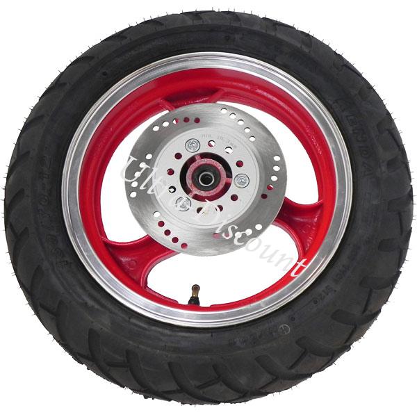 Rad vorn komplett für Jonway Skooter 50ccm (rot), Teile Motorroller Jonway