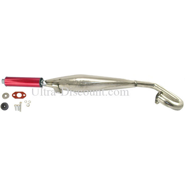 Auspuff Tuning Edelstahl, rot, für pocket bike (Typ 1), Pocket quad Teile