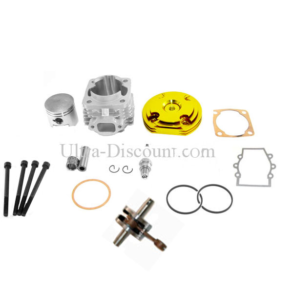 Kit 53 ccm 4 Schleusen + Kurbelwelle Racing Achse 12 mm (Typ B gold), Pocket Cross Teile Kit 53 ccm 4 Schleusen + Kurbelwelle Racing Achse 12 mm (Typ B gold), Pocket Cross Teile